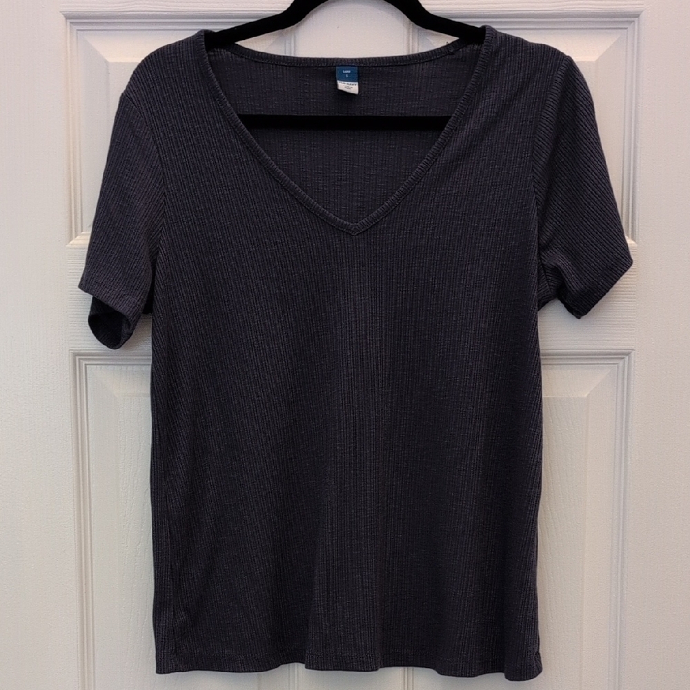Old Navy Small Navy Luxe Slub-Knit T-Shirt - Picture 2 of 7